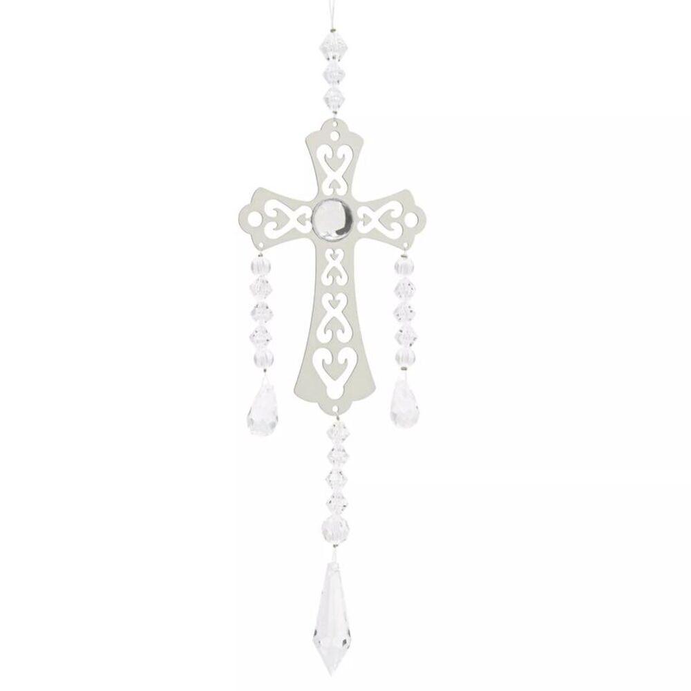 Sunflower Garden Birthstone Cross Suncatcher, April